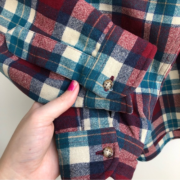 Vintage Pendleton Pure Virgin Wool Plaid Button up Shirt Size L Made In USA - Picture 8 of 15
